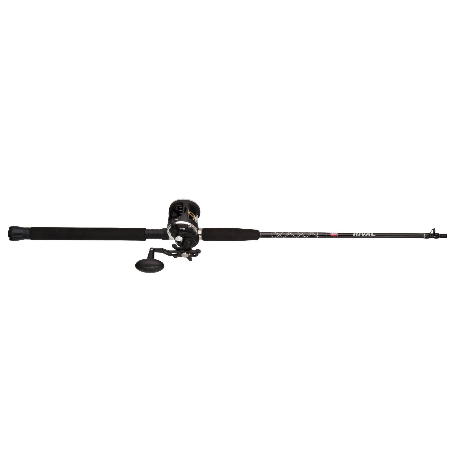 Rival™ Level Wind Conventional Fishing Rod and Reel Combo - Saltwater & Freshwater Fishing Gear for Bass, Trout, and Catfish