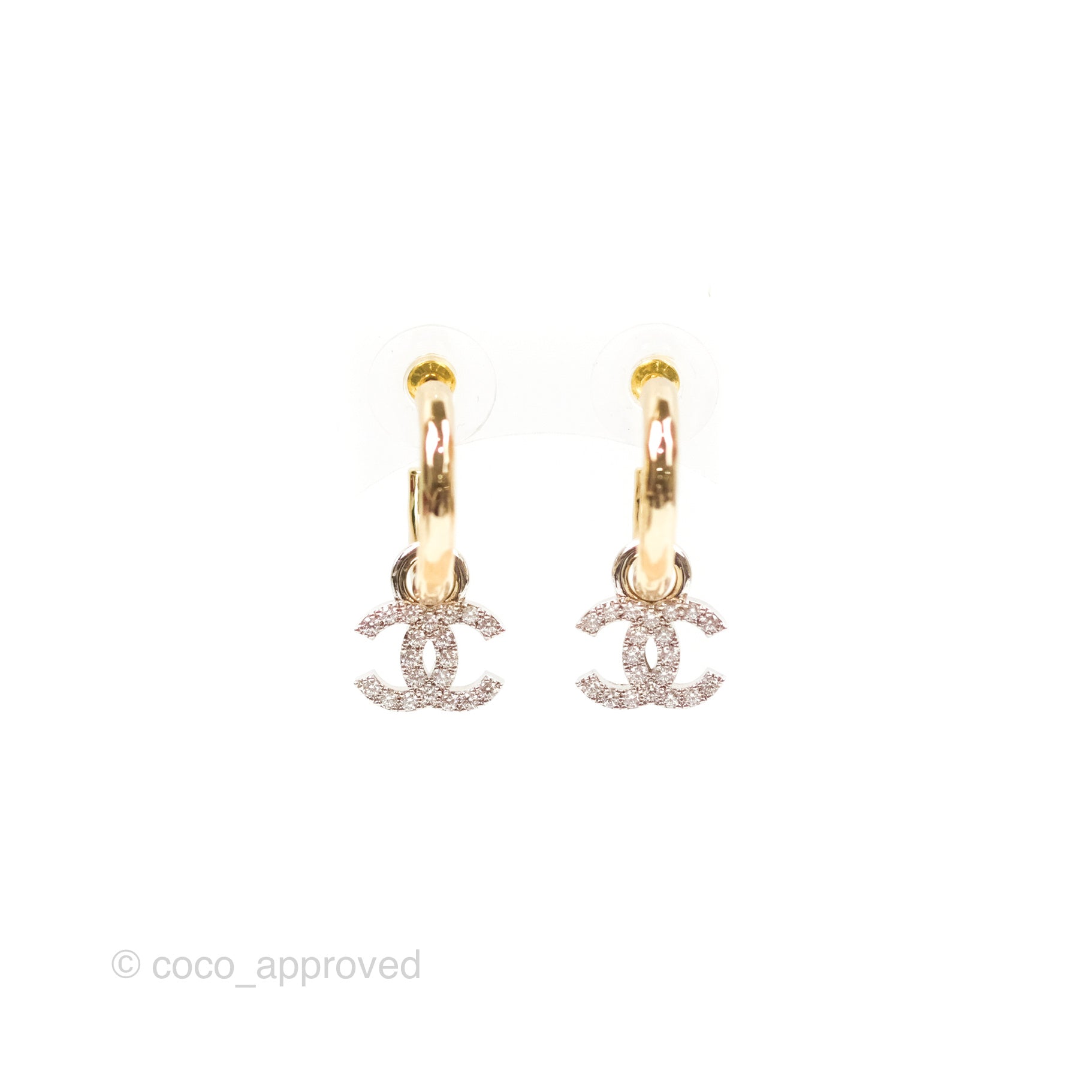 Chanel CC Logo Crystal Hoop Earrings for Women - Luxury Fashion Jewelry for Parties, Weddings & Special Occasions