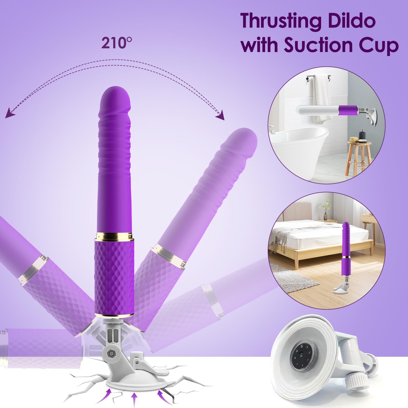 Remote Control Thrusting Dildo Vibrator for Women - 3 Thrusting & 10 Vibration Modes, G Spot & Clitoral Stimulation Sex Toy, Realistic Couples Massager for Bedroom Fun & Intimate Play
