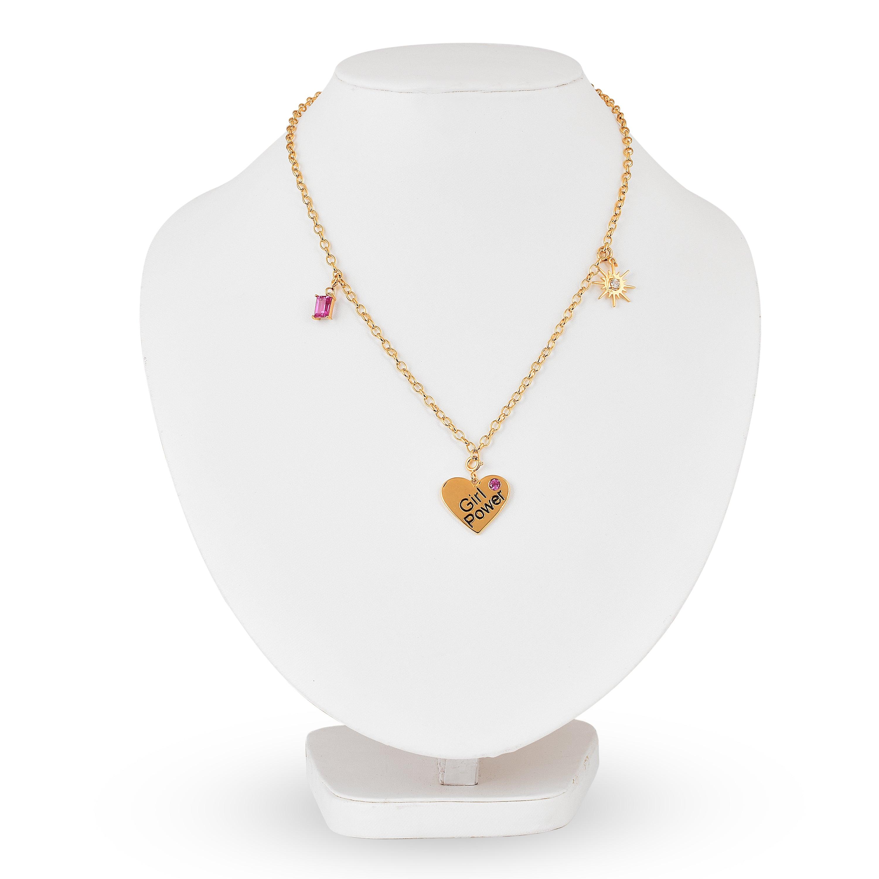 18K Gold Over Silver Heart Charm Necklace for Women - Elegant Layering Piece for Valentine's Day, Anniversary & Everyday Wear