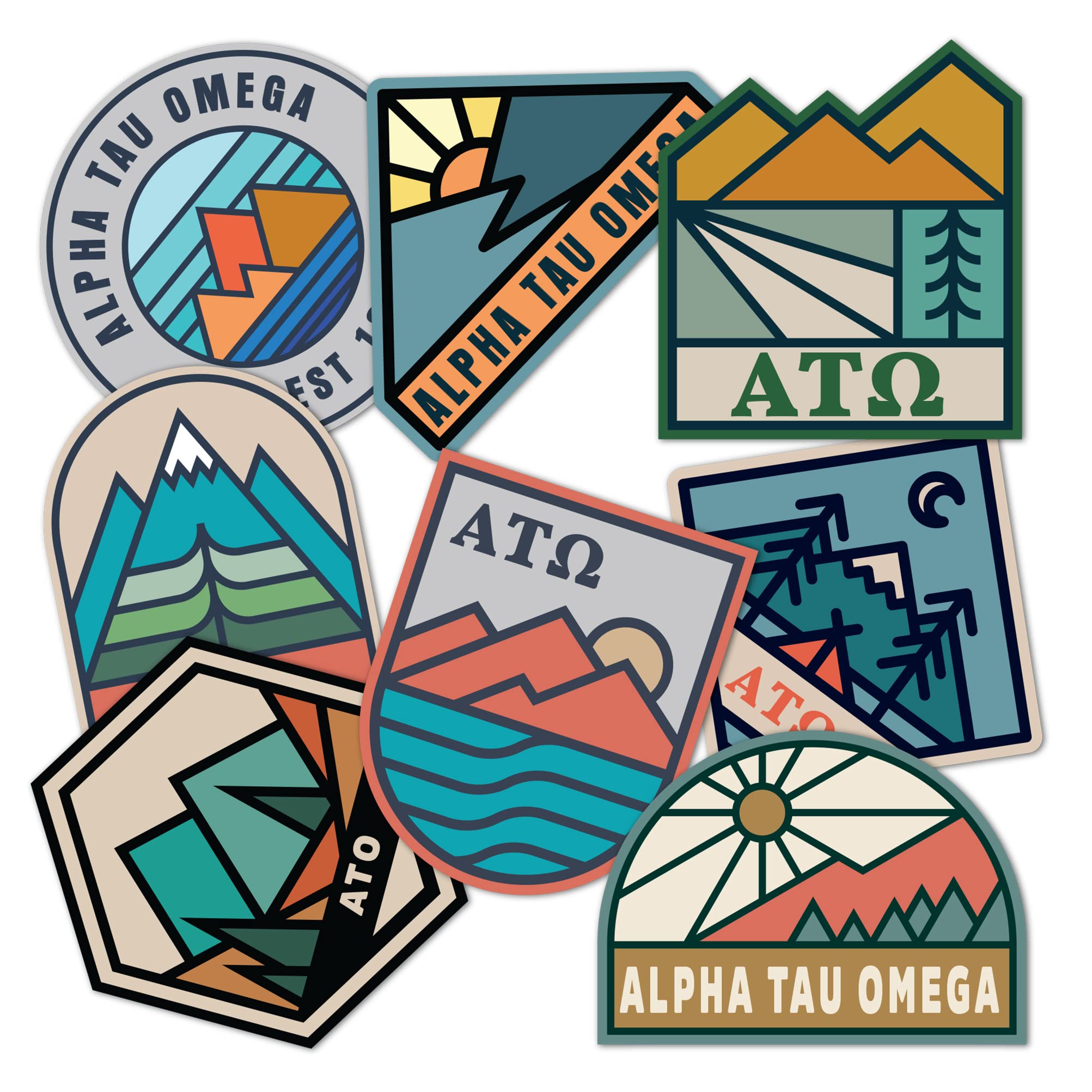 Desert Cactus Alpha Tau Omega Sticker - ATO Greek Letter Decal for Laptop, Car, Window | Waterproof Vinyl, Durable Adhesive | Perfect for Fraternity Pride, College Dorm Decor & Greek Life Accessories