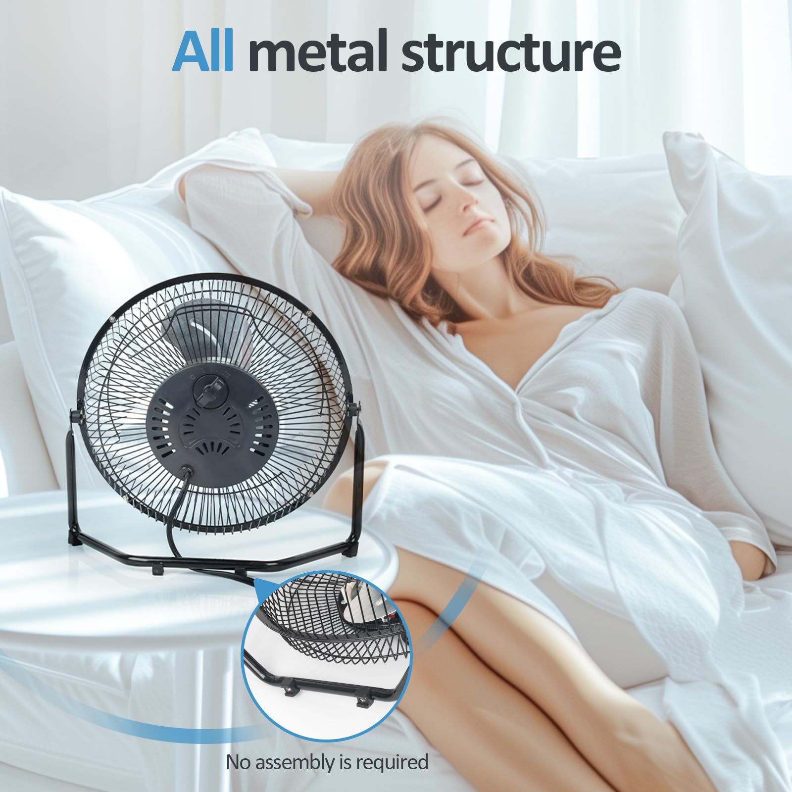 BEESTAR 9 Inch 3-Speed Quiet Floor Fan - Adjustable Tilt Metal Desk Fan for Home, Office & Bedroom - Portable Cooling Fan for Indoor Use, Personal Space & Workspace (Black)