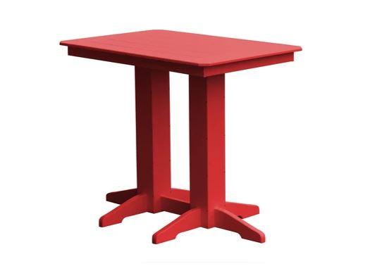 A & L Furniture Bar Table with Free 2 Umbrella Holes - Outdoor Patio, Backyard, Poolside & Restaurant Dining Height Table - Perfect for Entertaining & Relaxing