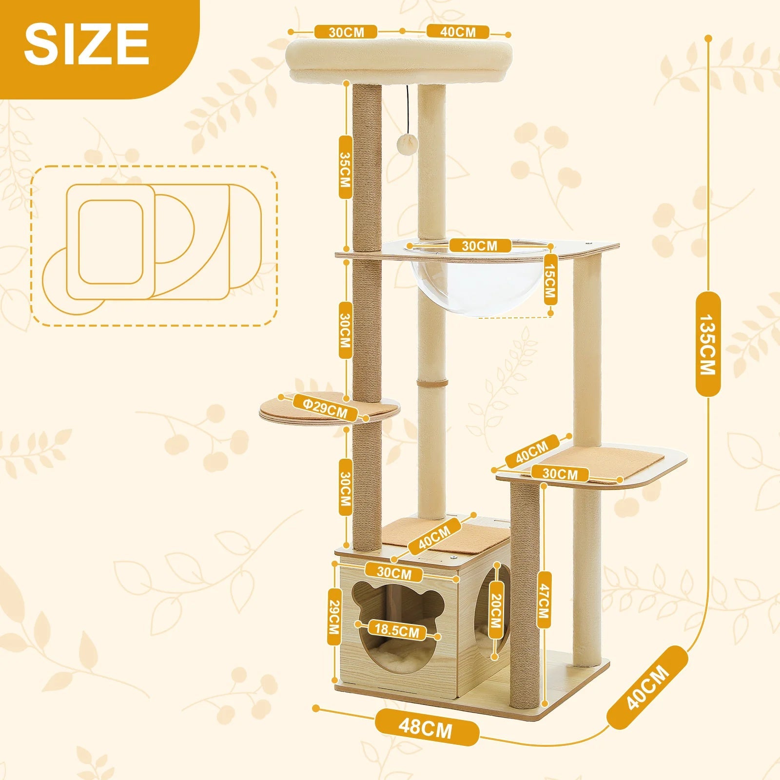 Modern Spacecraft Cat Scratching Tree - Durable Cat Climbing Tower with Scratching Posts for Indoor Cats - Perfect for Play, Exercise & Relaxation in Home or Office