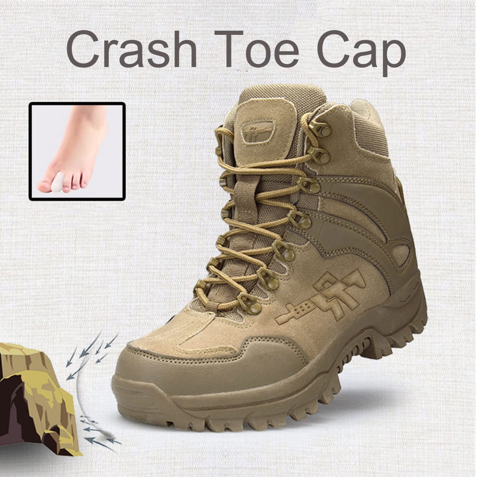 Men's Tactical Military Combat Boots - Waterproof Outdoor Hiking Hunting Trekking Boots for Camping & Mountaineering | Winter Army Shoes with Insoles (A-41 EU) | Perfect for Outdoor Adventures, Survival Training & Heavy Duty Work
