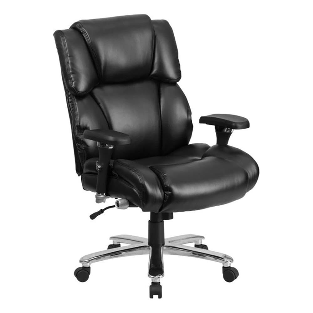 UrbanPro Contemporary Faux Leather Big and Tall Swivel Office Chair - Ergonomic Executive Desk Chair with Adjustable Height & Lumbar Support - Perfect for Home Office, Gaming & Workspace (Black)