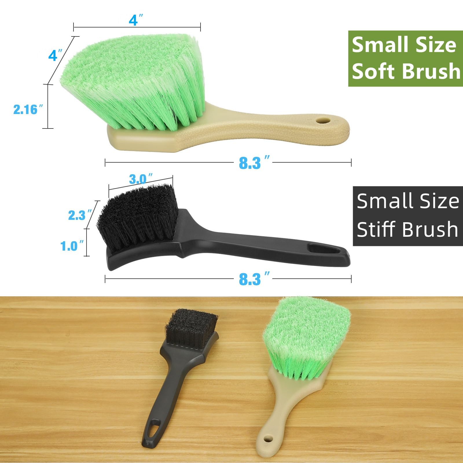 Premium Wheel Rim & Tire Brush Set - Soft & Stiff Bristle Car Wash Cleaning Kit for Cars, Trucks, SUVs, RVs & Motorcycles | Perfect for Deep Cleaning Wheels, Tires, Exterior Surfaces & Carpet