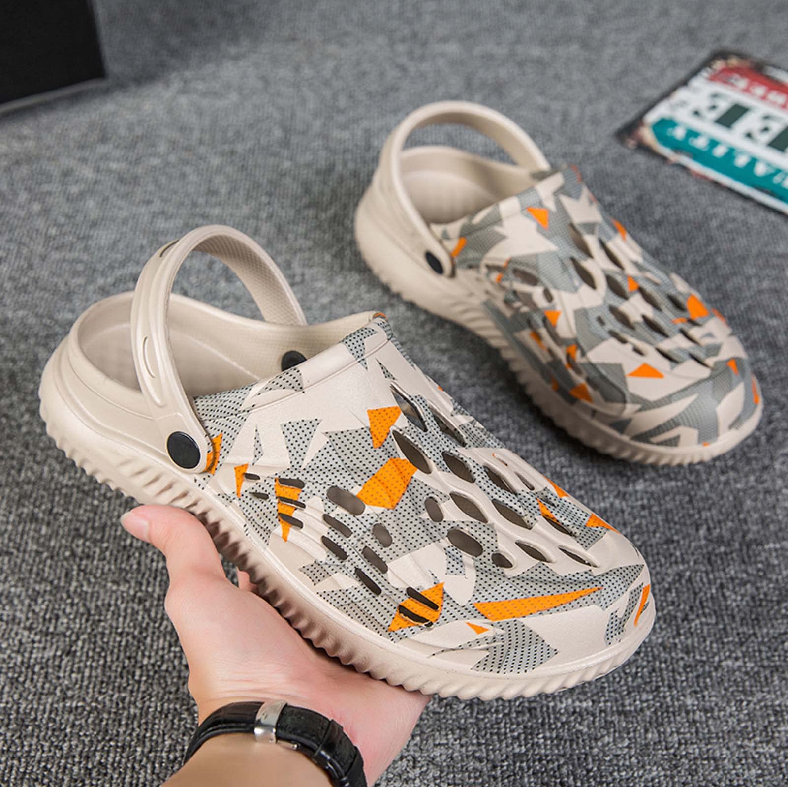 Men's Camouflage Garden Clogs - Lightweight Water Sandals with Slip-Resistant Rubber Sole for Outdoor Activities, Fishing, Hiking & Beach Wear
