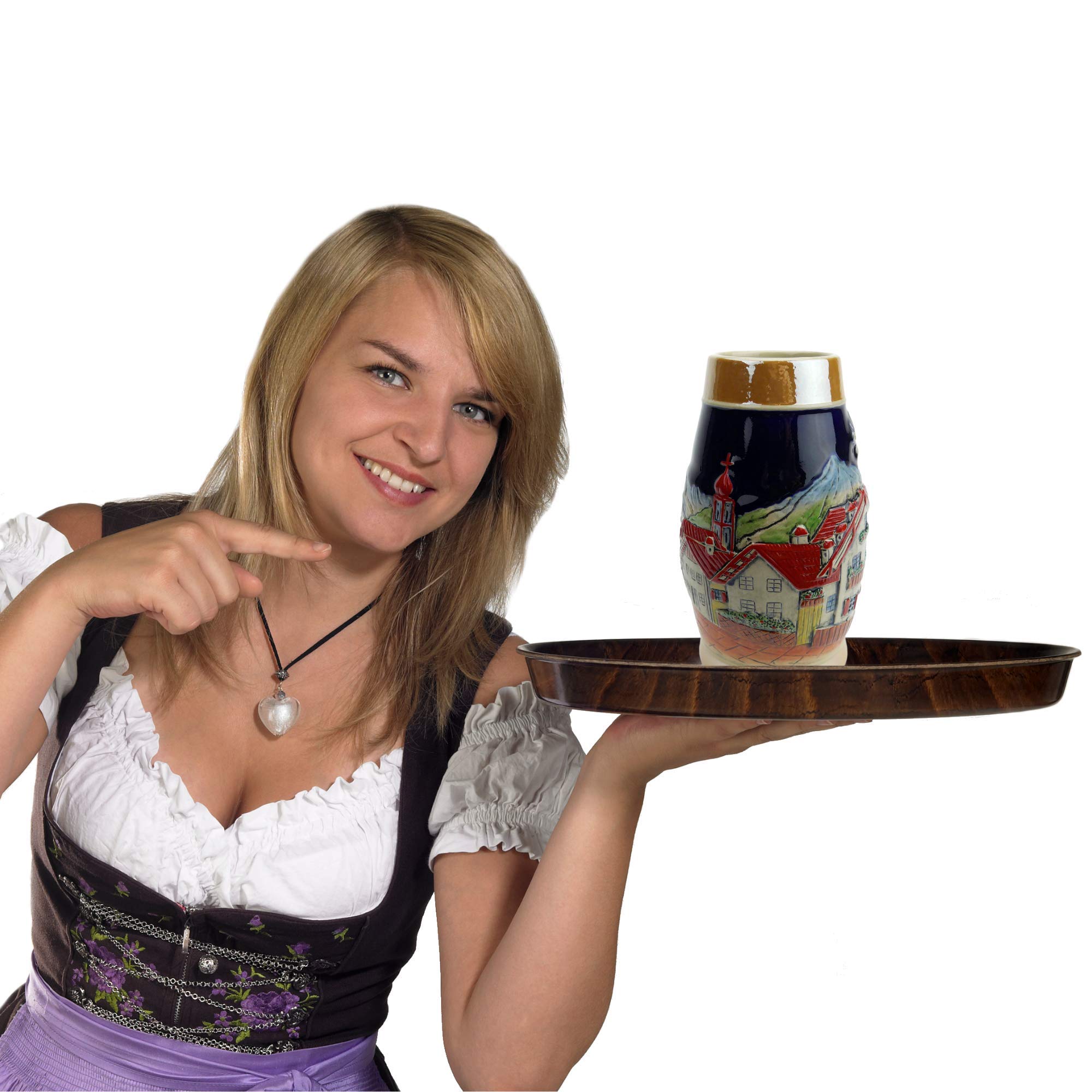 Authentic German Beer Steins 0.5L - Handcrafted Oktoberfest Collectible Ceramic Mugs with Alpine Village Engravings | Perfect for Oktoberfest Celebrations, Home Bar Decor & Gift Giving