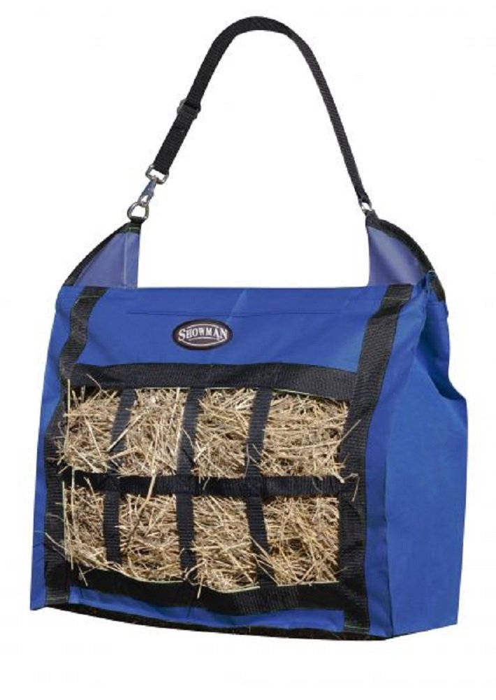 Showman Nylon Slow Feed Hay Tote Bag - Heavy Duty & Durable Horse Feed Bag for Easy Filling & Carrying - Perfect for Stable, Barn & Equestrian Use