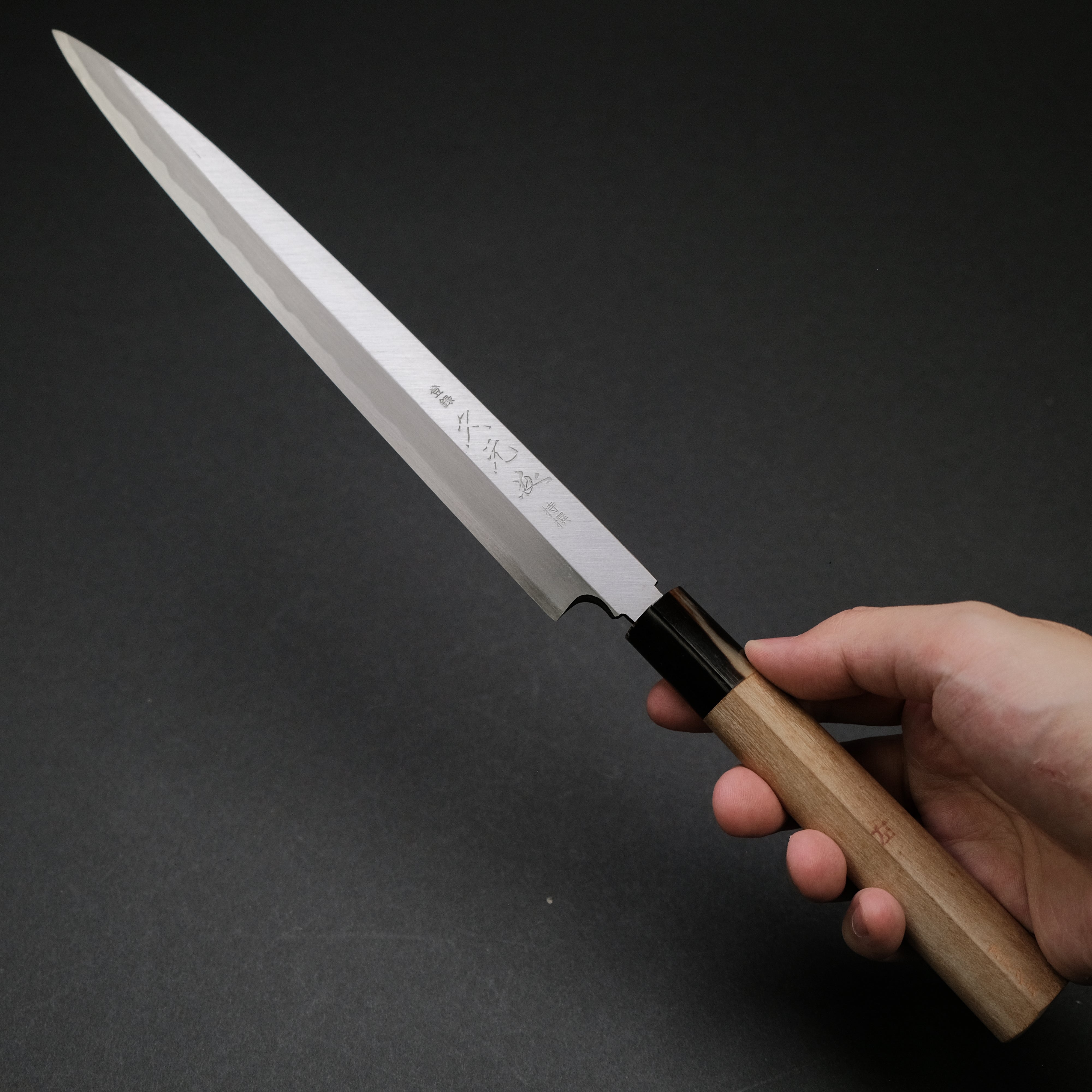 Premium Vintage Left-Handed Fugubiki 240mm Japanese Knife - Carbon Steel Blade with Magnolia Wood Handle - Perfect for Sushi, Sashimi & Precision Cutting