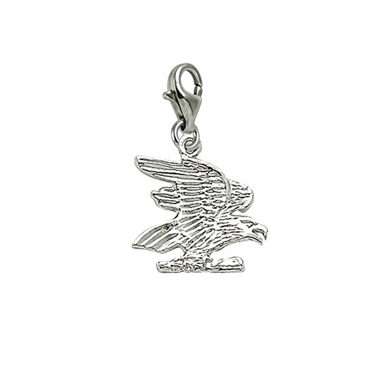 Eagle Charm Pendant with Lobster Claw Clasp - Silver Jewelry Charms for Bracelets & Necklaces - Perfect for DIY Jewelry Making, Gifts, and Fashion Accessories