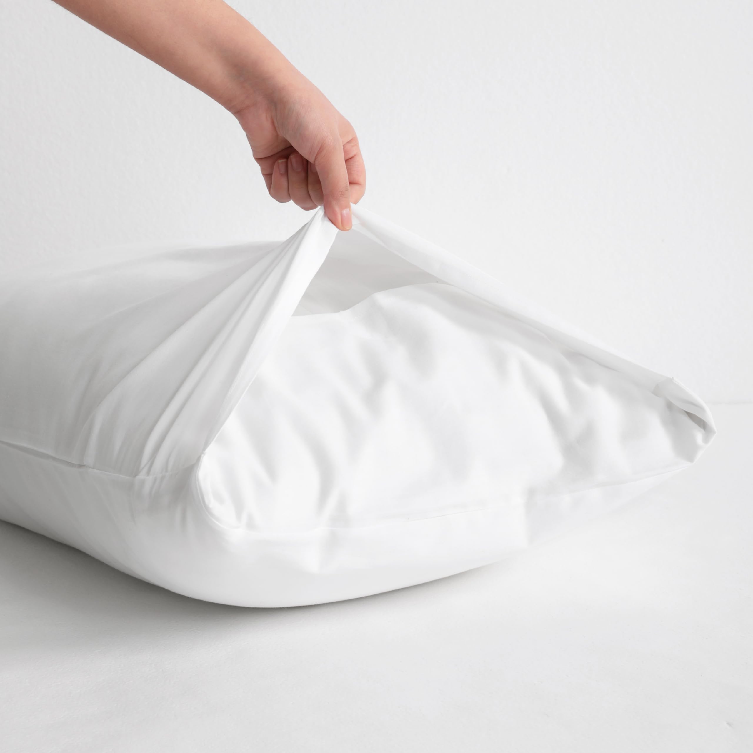 NTBAY Queen Size Cotton Pillowcases Set of 2 - 20x30 Inches, Envelope Closure, Breathable & Soft Bed Pillow Covers in Cream | Perfect for Home, Hotel, and Airbnb Comfort