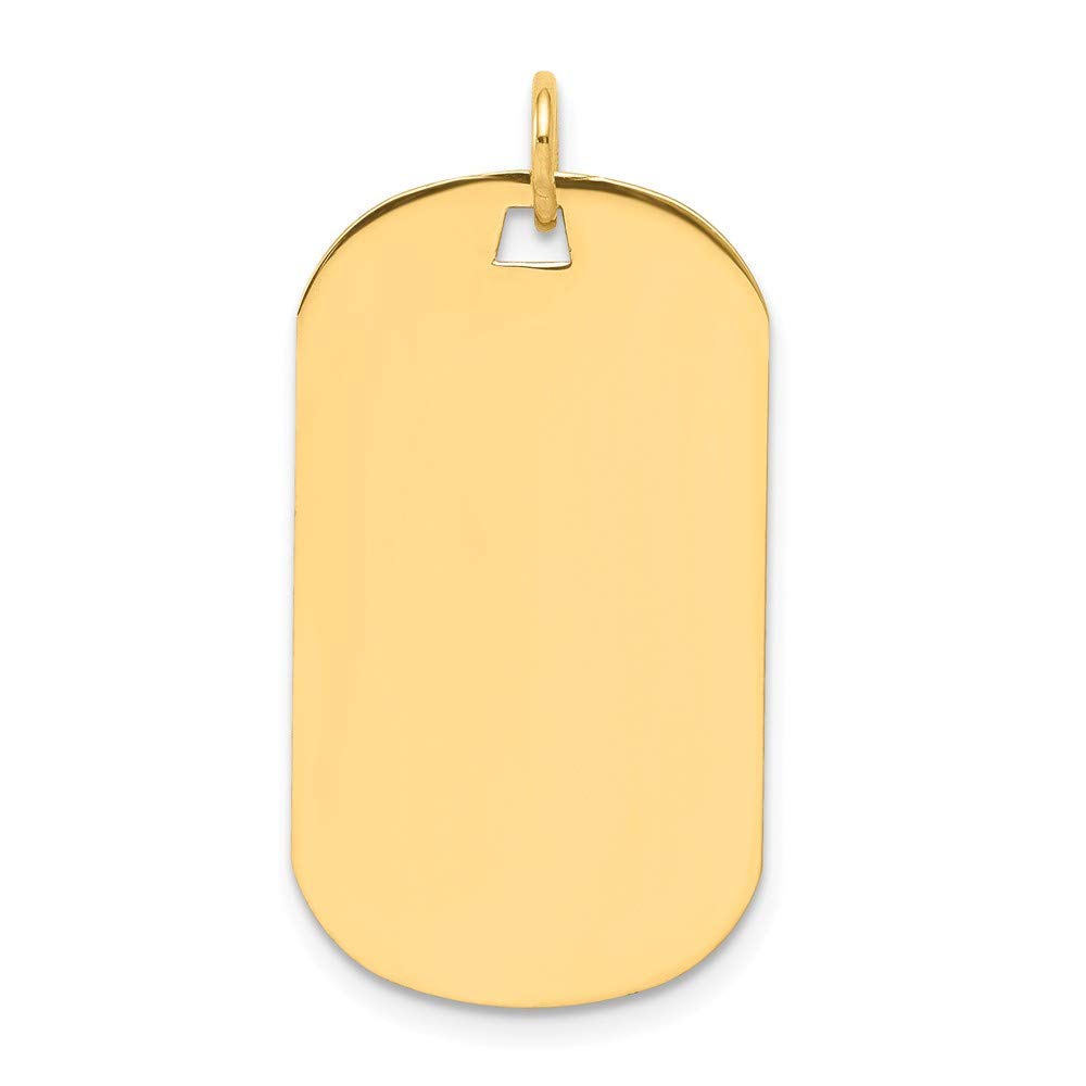 14K Yellow Gold Engravable Dog Tag Charm - 0.009 Gauge Plain Disc Pendant for Necklace, Jewelry Making & Personalized Gifts | Perfect for Pet Memorials, Military ID Tags & Fashion Accessories
