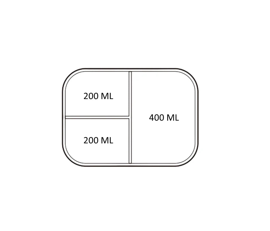 Apollo Silicone Bento Box - 3 Compartment Snack Container for Kids & Adults, Leak-Proof & Microwave Safe, Perfect for School, Office & Picnics (Blue)