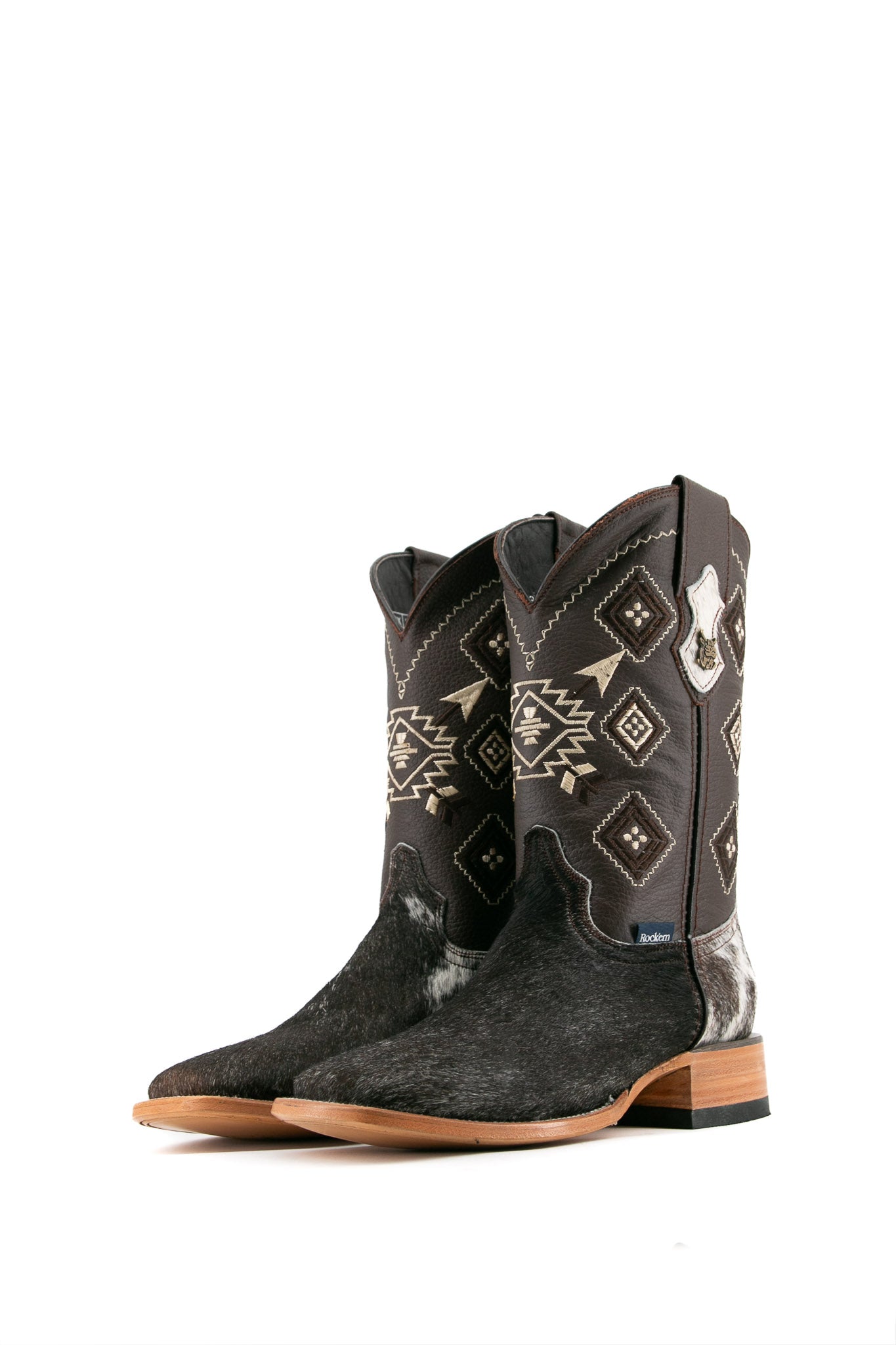 Authentic Men's Cowhide Square Toe Cowboy Boots - Size 8 (IM4) - Western Style Riding Boots for Country Dancing, Rodeo & Outdoor Adventures