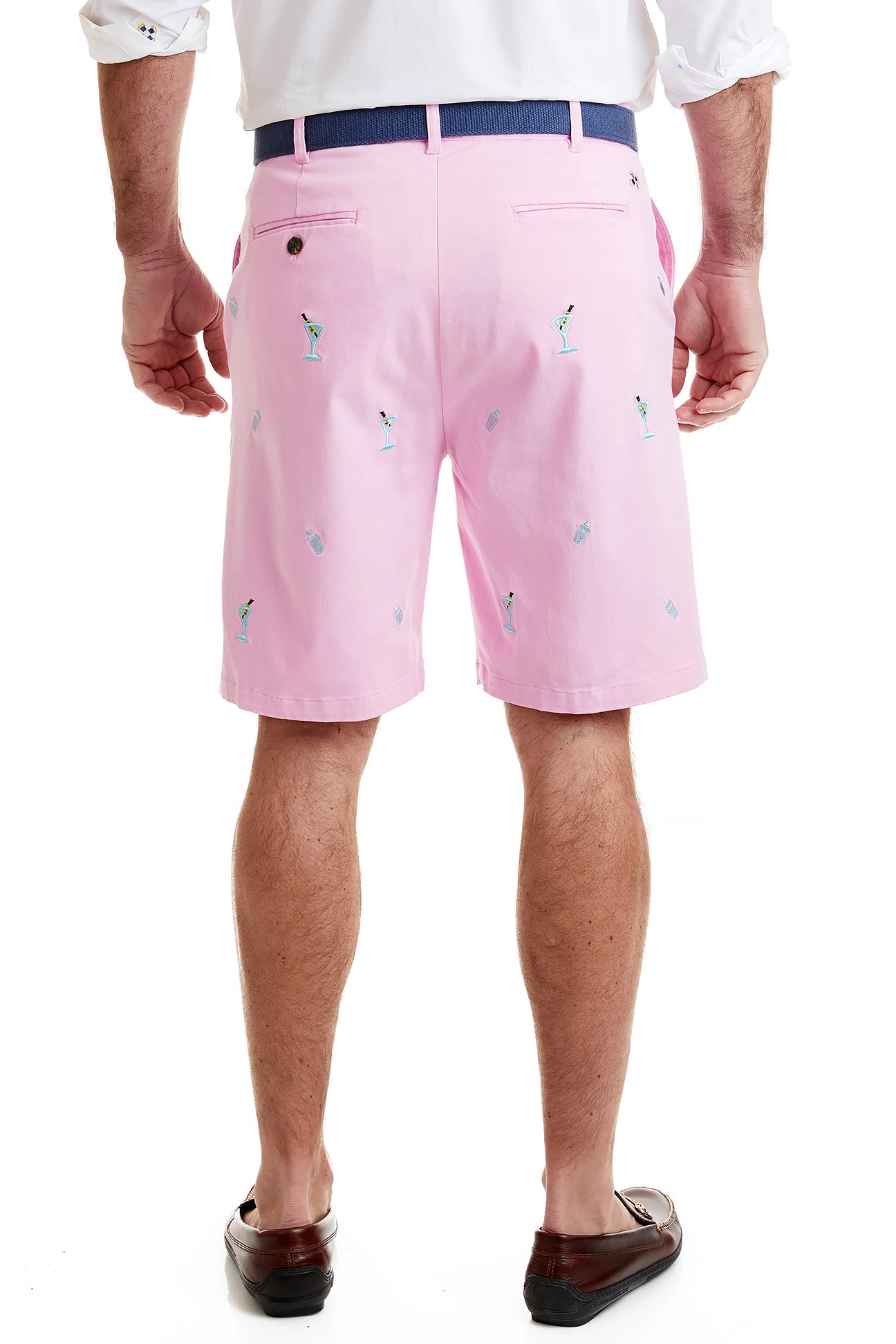 Cisco Short Stretch Twill Pink Martini & Shaker Print Women's Pants - Perfect for Cocktail Parties & Night Out