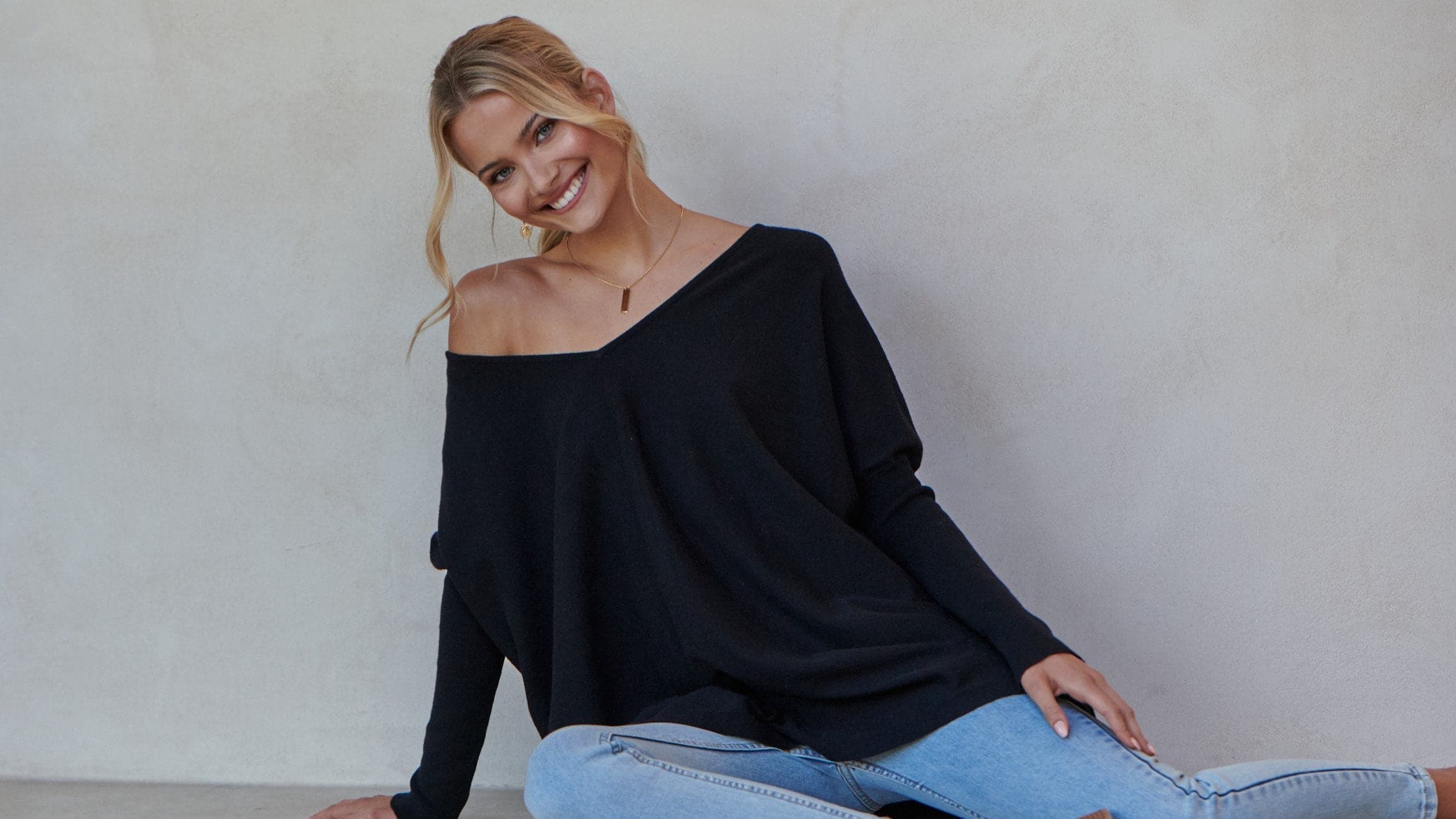 Amalia Knit Top for Women - Soft Stretch Casual T-Shirt, Black - Perfect for Everyday Wear, Office & Outings