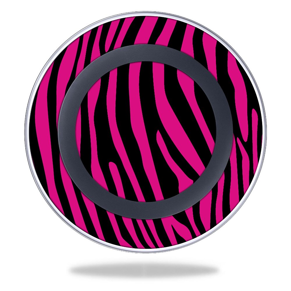 MightySkins Pink Zebra Skin Wrap Cover Sticker for Samsung Wireless Charging Pad | Protective Decal Compatible with Qi Chargers | Perfect for Home, Office & Car Use