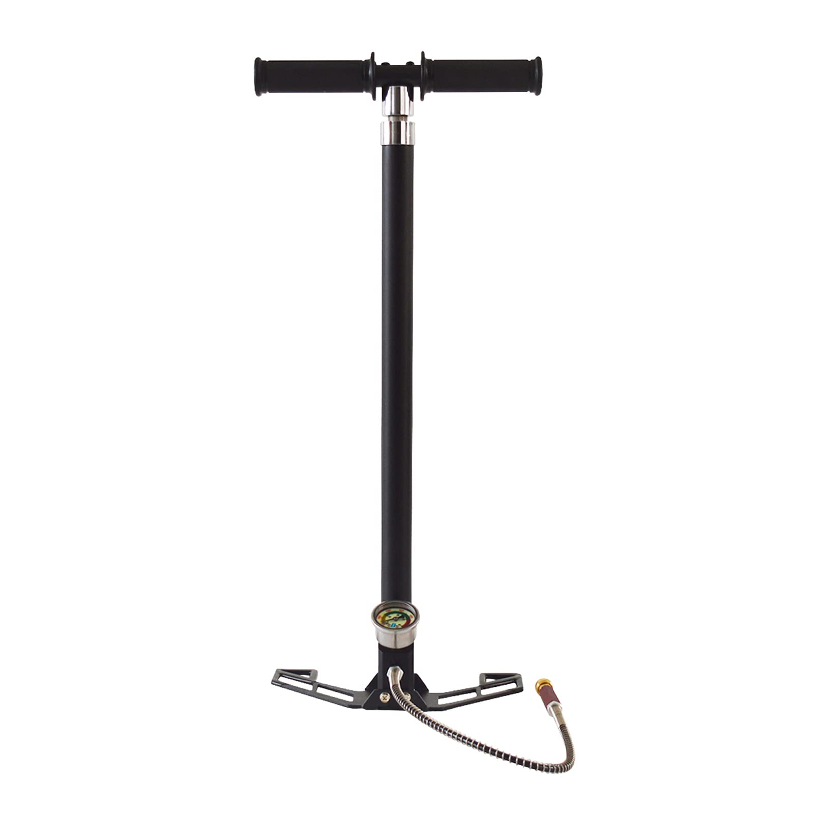TECHTONGDA 4 Stage High Pressure Hand Pump - Portable Air Pump for Air Rifles, Bicycles, Inflatables | Quick Fill Stirrup Pump for Outdoor, Camping & Shooting Sports