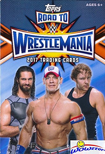 2017 Topps WWE Road to Wrestlemania Factory Sealed Hanger Box - 42 Trading Cards with 5 Exclusive RTW Cards | Featuring WWE Superstars Like Sting, John Cena & Ric Flair | Collectible Wrestling Cards for Fans & Memorabilia Enthusiasts | Perfect for Display, Trading & WWE Collections