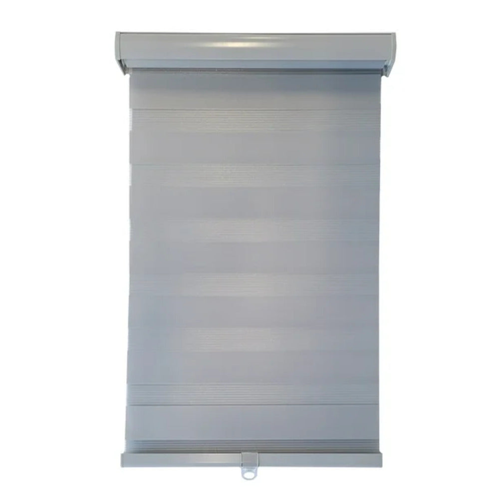 ITY CDNG 3/44 Olivia Stone Cordless Polyester Zebra Day Night Window Blind 44x84 Inches in Grey - Perfect for Living Room, Bedroom & Office Privacy