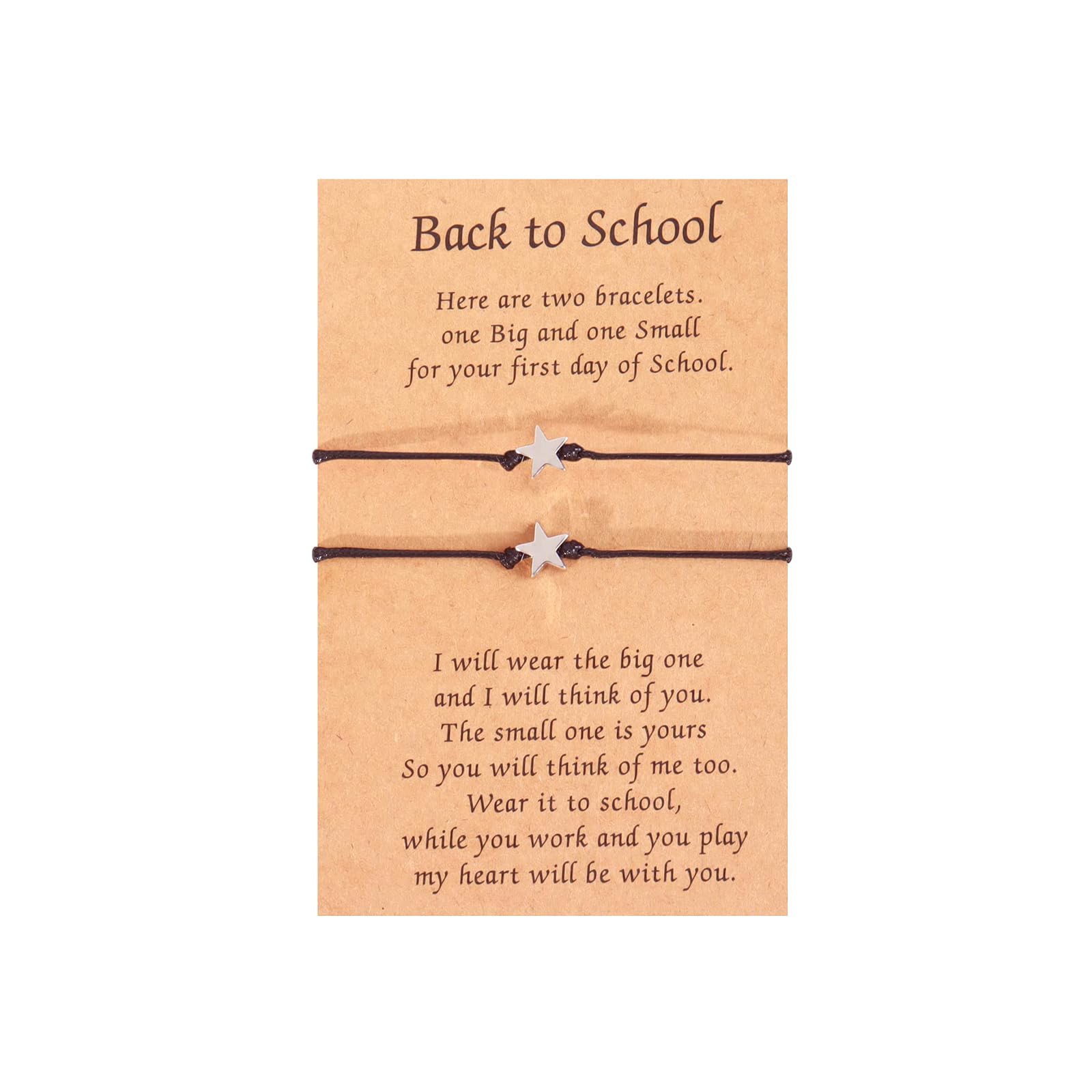 HUASAI First Day of School Bracelet - Back to School Jewelry Set for Mom & Daughter - Matching Wish Bracelets - Perfect Back to School Gift for Teachers & Students - Great for School Events, Graduation & Mother-Daughter Bonding