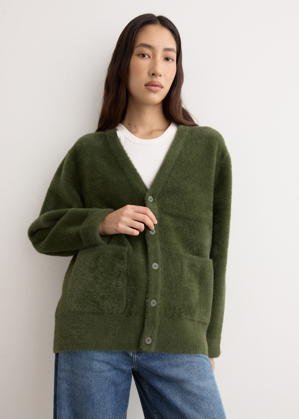 Alvin Women's Lightweight Pocket Cardigan Sweater - Soft Knit Open Front Long Sleeve Cover Up for Casual Wear, Office, and Travel