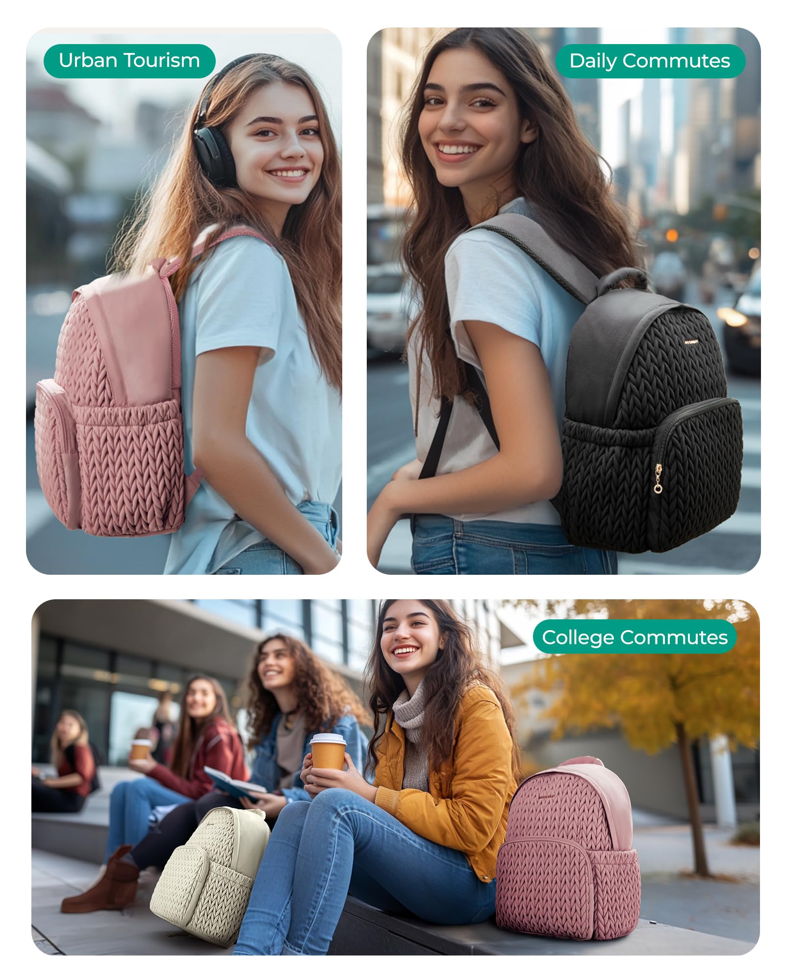 BAGSMART Women's Lightweight Travel Backpack - 14