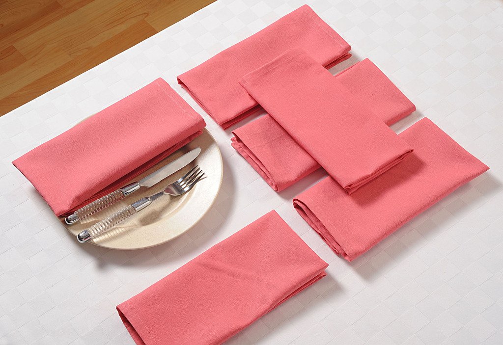 Premium YUGA 100% Cotton Plain Dinner Napkins Set - 6 Pcs 19x19 Inch Soft Table Linen for Fine Dining, Wedding, Restaurant & Home Decor