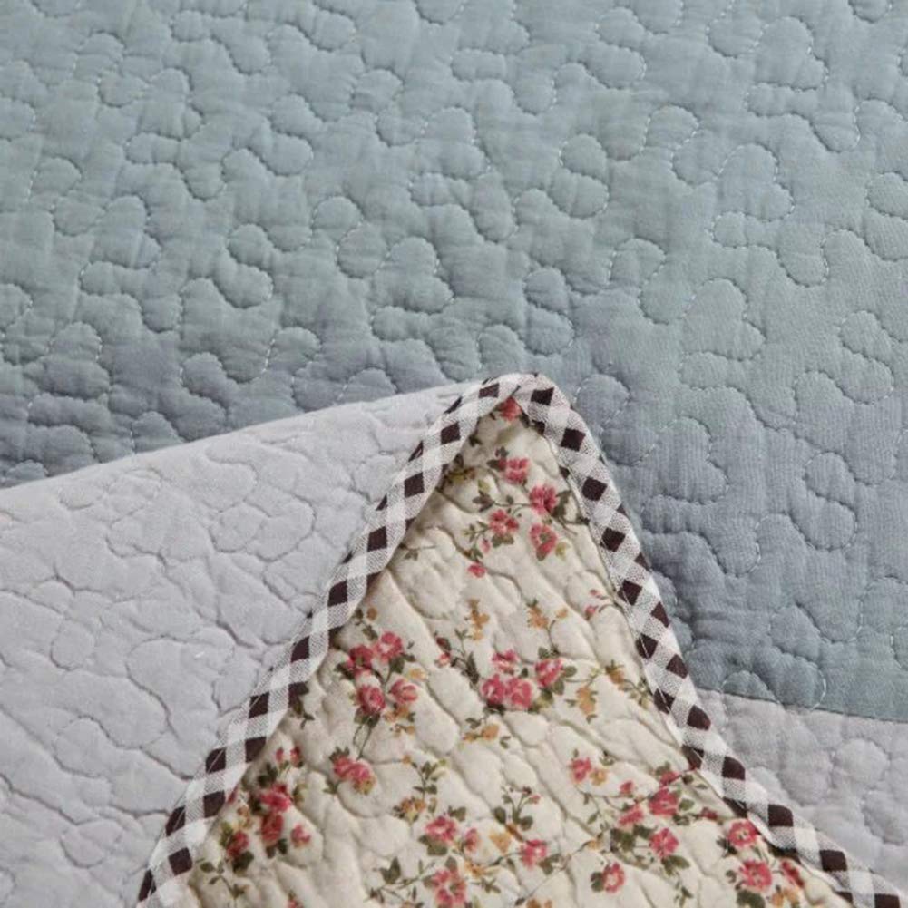 Vctops 100% Cotton Floral Patchwork Quilt Set - 3-Piece Queen Size Farmhouse Country Bedspread with Reversible Coverlet (Flower Pattern) | Perfect for Guest Rooms, Master Bedrooms & Cozy Farmhouse Decor