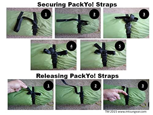 PackYo! Heavy-Duty Utility Straps with Quick-Release Buckle - 2-Pack Adjustable Cinch Straps for Backpacking, Camping Gear, Air Mattresses & Sleeping Bags - Secure Outdoor Equipment, Luggage & Sports Gear - by Mt Sun Gear