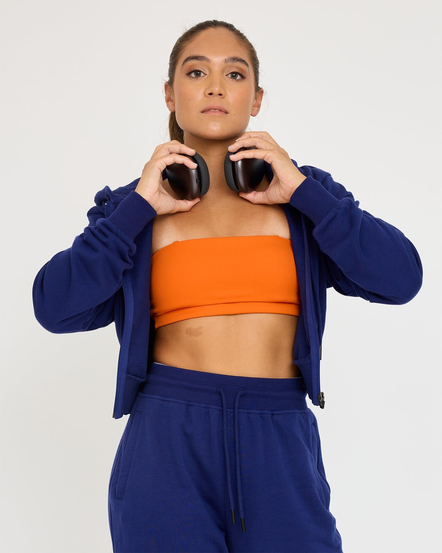 Core Classic Cropped Zip Hoodie for Women - Lightweight Fleece Pullover with Front Pockets | Perfect for Gym, Running & Casual Wear