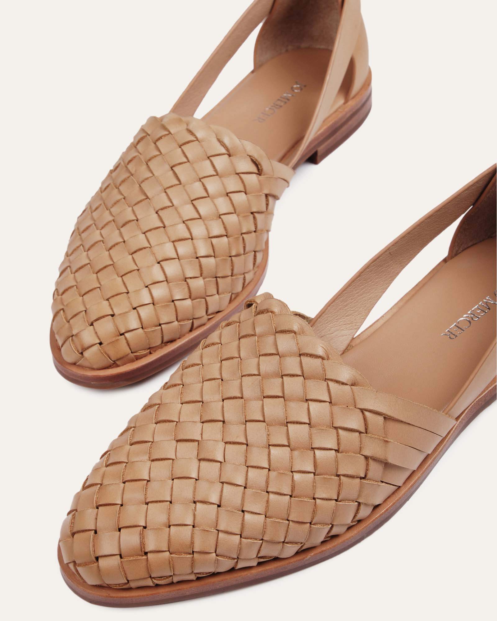Wisdom Casual Flats - Tan Leather Women's Comfortable Slip-On Shoes for Walking, Work & Everyday Wear