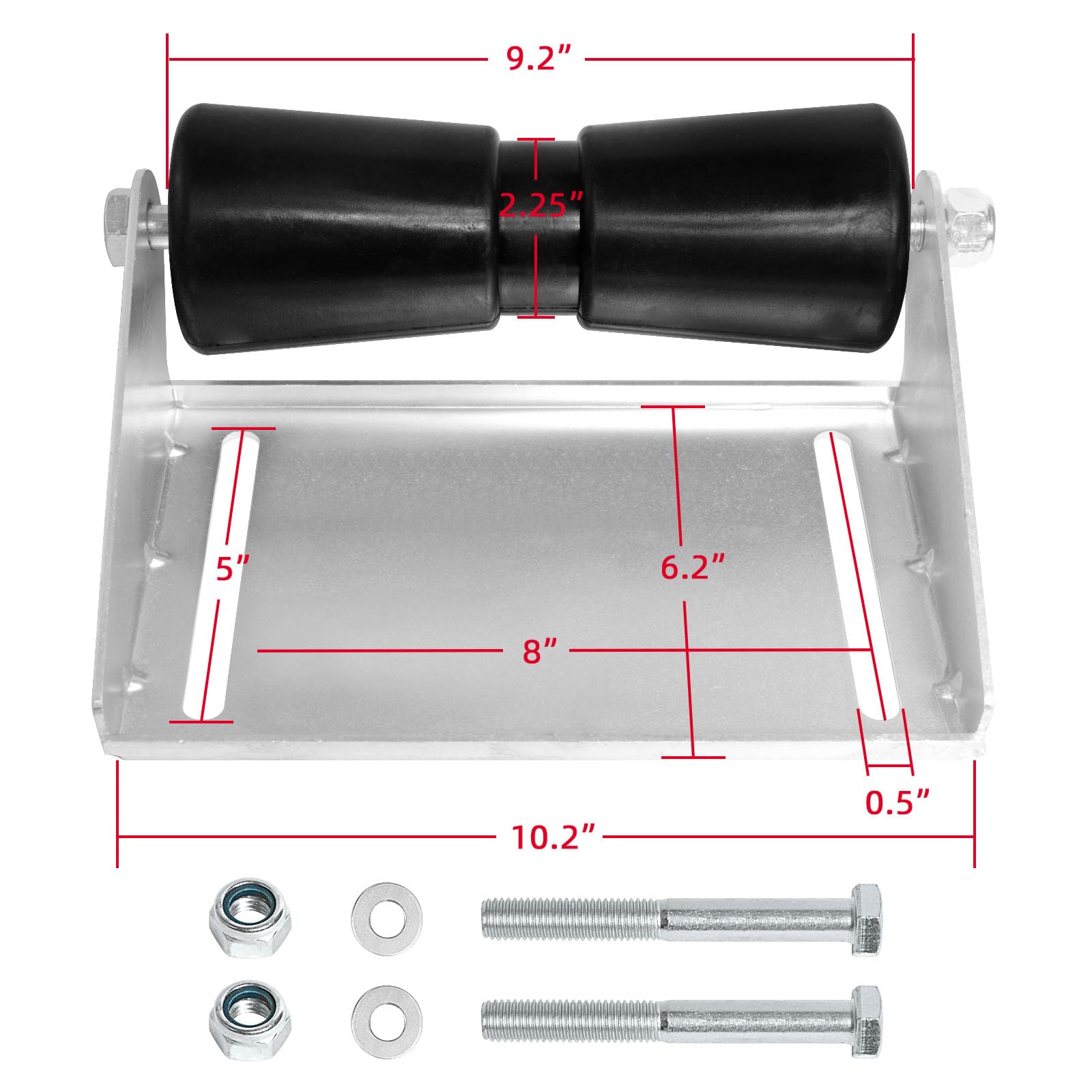 Boat Trailer Rollers with Brackets - Heavy Duty Galvanized Steel Keel Roller Assembly Kit for Boat Trailers | Includes Mounting Bolt & Roller Shaft | Perfect for Marine Transport, Boat Launching & Storage