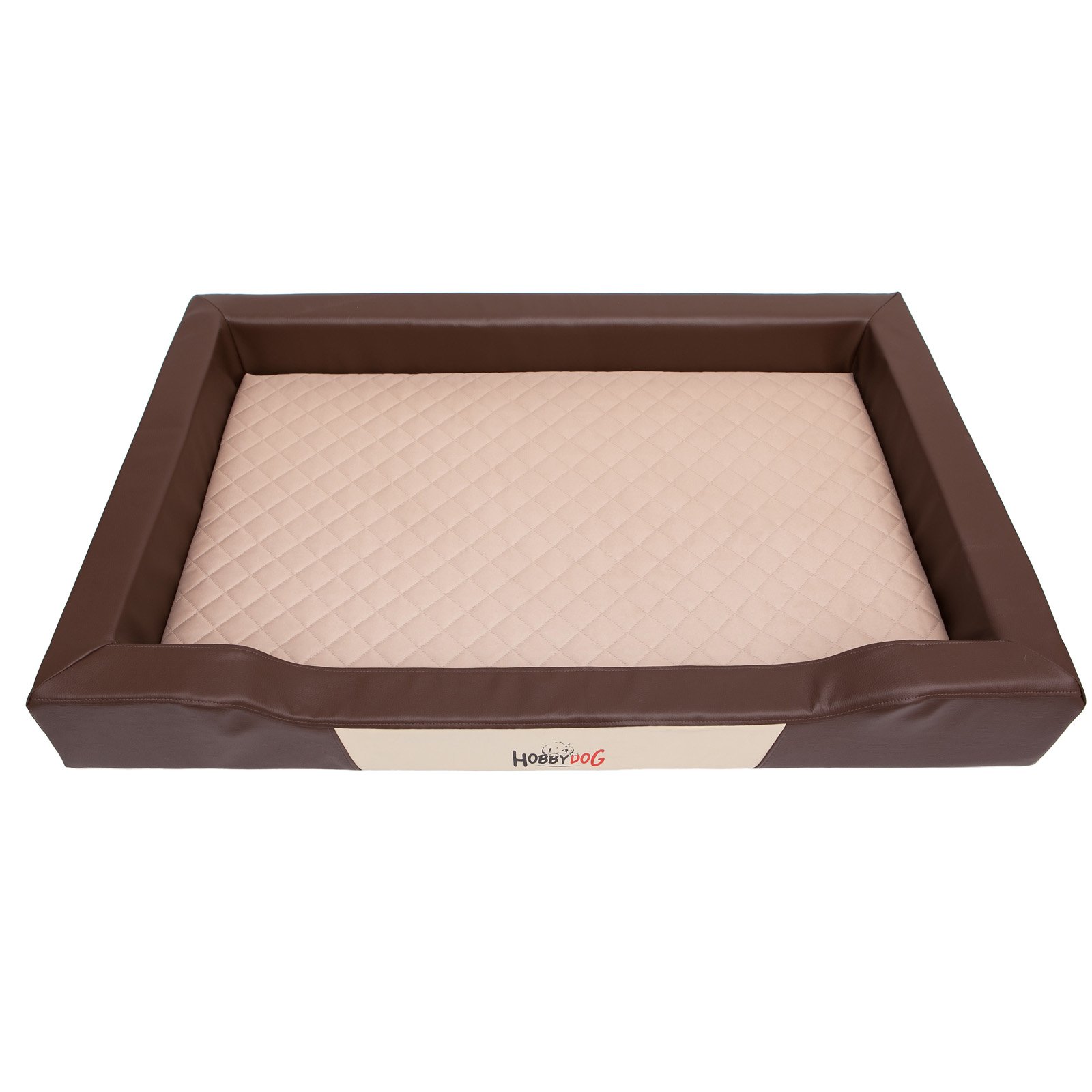Hobbydog Cordura Deluxe Dog Bed - X-Large Waterproof Pet Bed for Large Dogs, Durable & Comfortable Brown Dog Crate Pad - Perfect for Kennels, Crates & Home Use