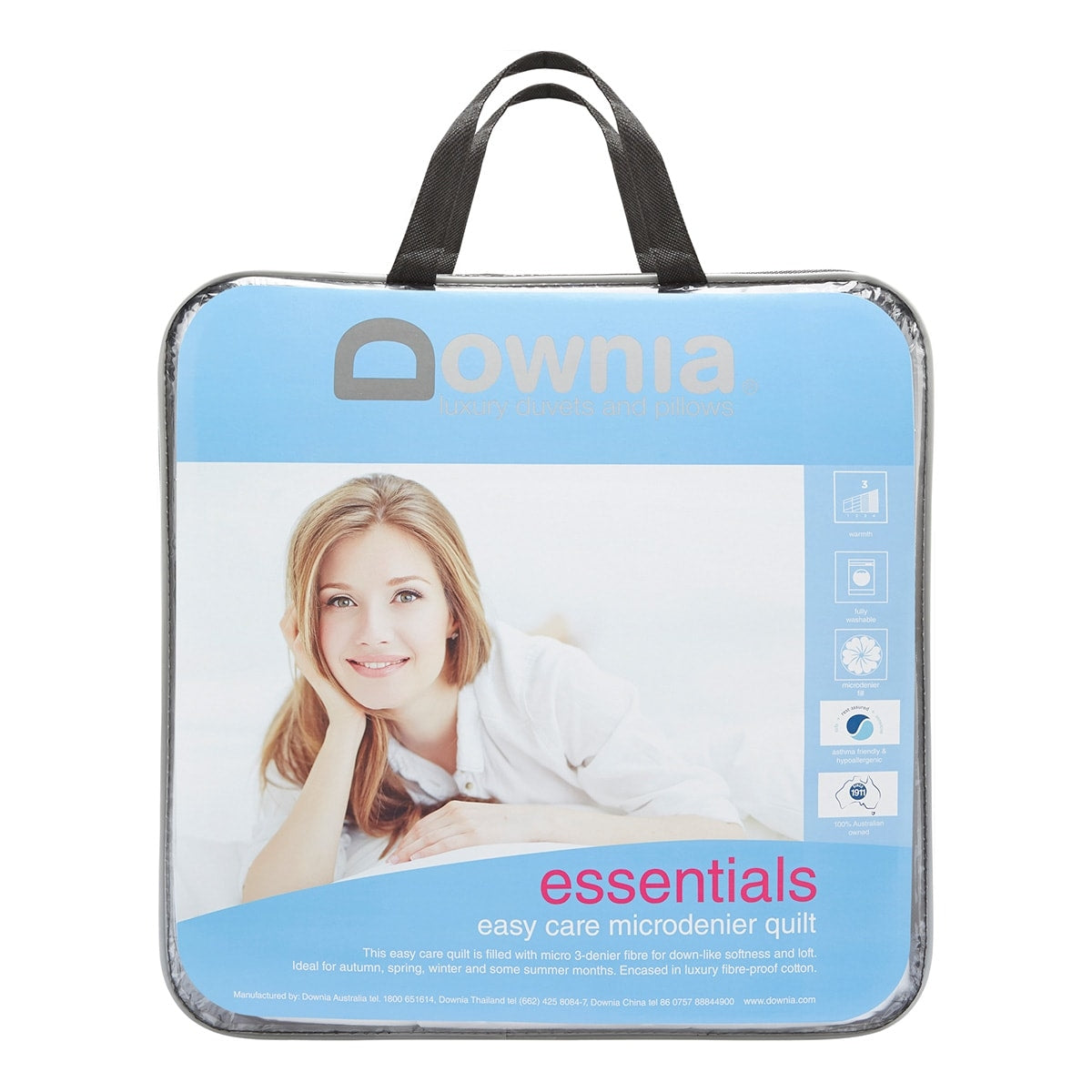 Downia Essentials Easy Care Microfiber Quilt - Ultra Soft & Lightweight Bedding for All Seasons - Perfect for Home, Hotel, and Guest Room Comfort