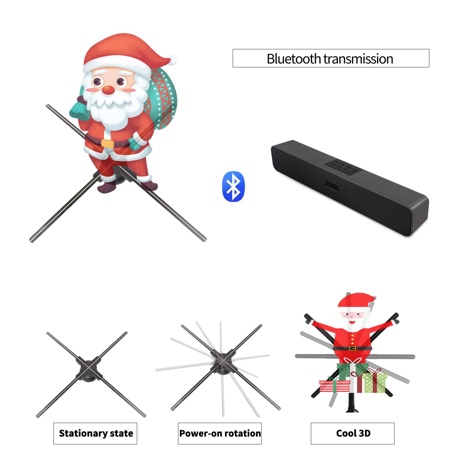 Missyou 22 Inch Holographic Fan with App & WiFi Control - 3D Hologram Display with 700 Video Storage & Splicing Function, HD LED 2000x1444PX Resolution for Advertising, Retail Stores, Bars, Casinos, Parties & Exhibitions - Perfect for Eye-Catching Digital Signage and Interactive Marketing Displays