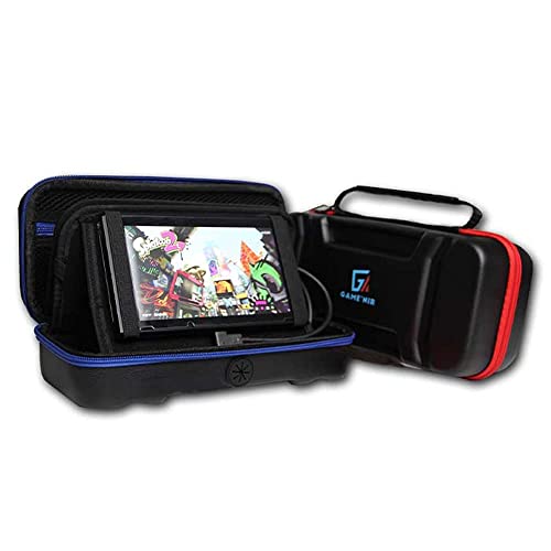 Durable Hard Carrying Case for Nintendo Switch - Protective Shell with 20 Game Cartridge Slots | Travel Storage Pouch for Switch Console & Accessories (Blue) | Perfect for Gaming On-The-Go & Travel Protection