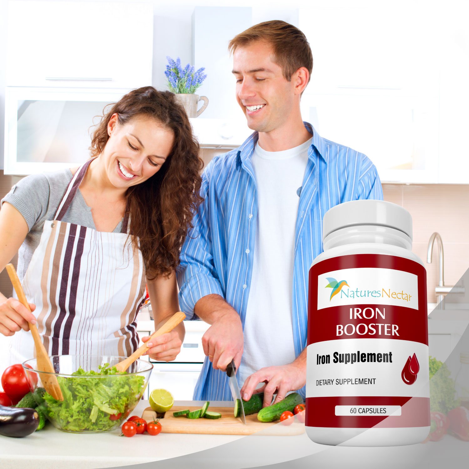 Iron Booster for Women - Slow Release Non-Constipating Ferrous Iron Supplement to Support Red Blood Cell Production & Anemia Relief - Best Iron Pills with Raw Iron Vitamins - Ideal for Energy Boost & Pregnancy Support