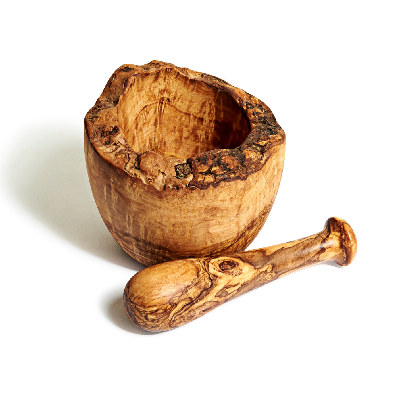 Premium Olive Wood Mortar and Pestle Set for Grinding Spices, Herbs & Pesto - Natural Handcrafted Kitchen Tool for Cooking, Baking & Ayurvedic Remedies