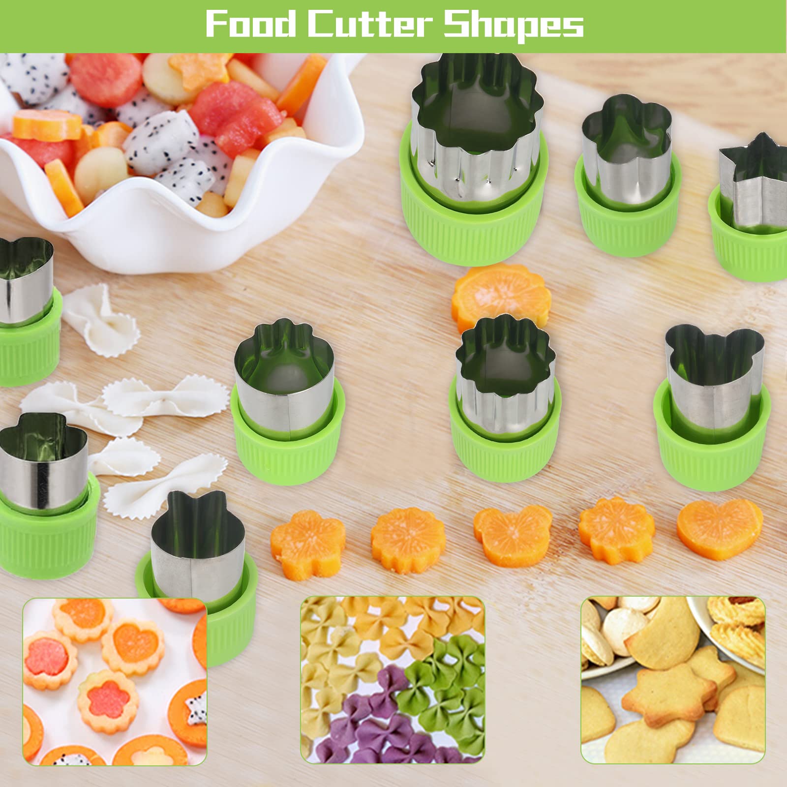 14-Piece Stainless Steel Melon Baller Scoop Set - 4-in-1 Fruit & Vegetable Tool Kit with Seed Remover, Peeler, Cutter & Pulp Separator - Perfect for Fruit Salad, Cocktail Garnishes & Kitchen Prep