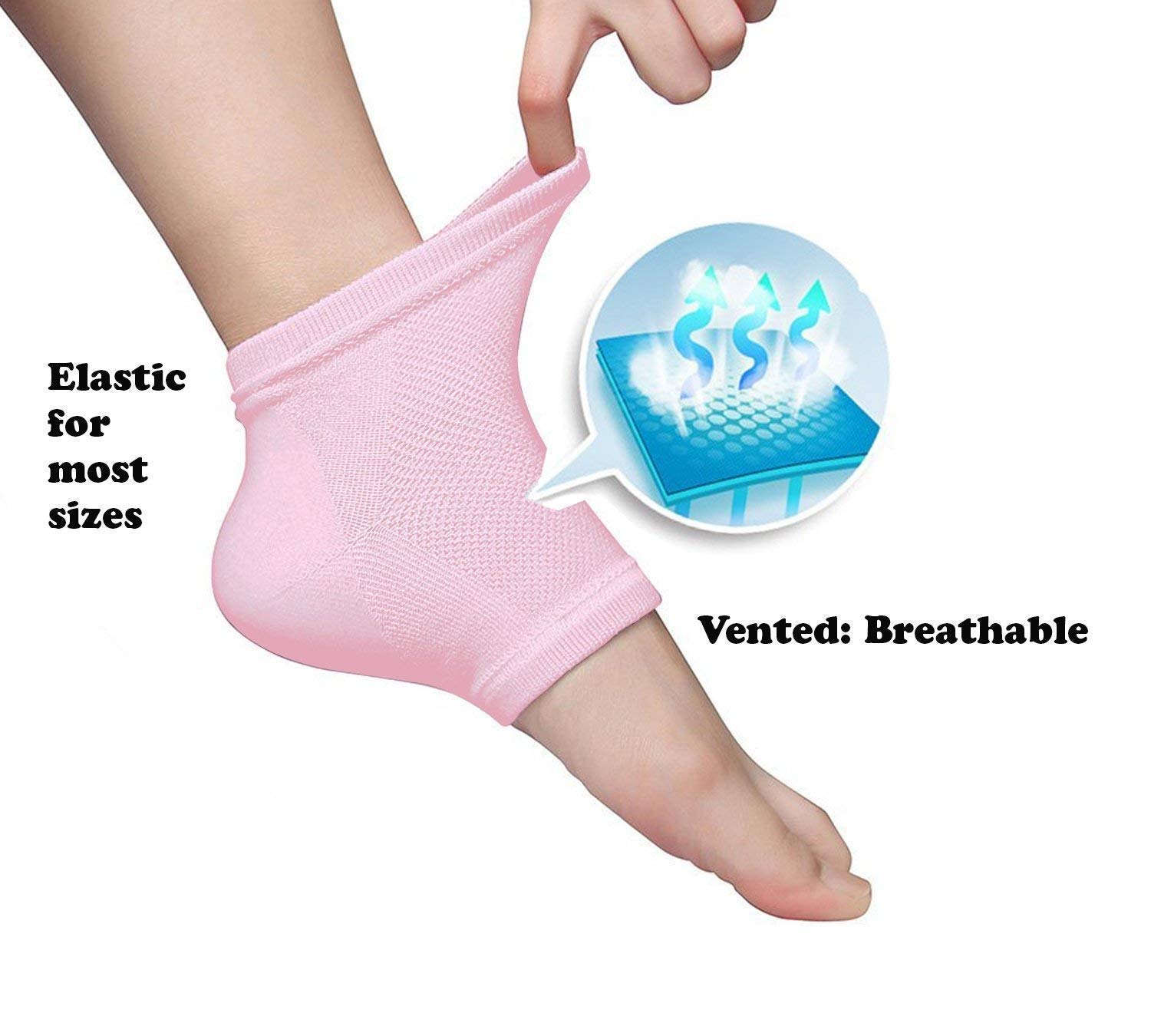 Moisturizing Gel Heel Socks for Dry Cracked Feet - Open Toe Cotton Socks with Botanical Gel Pad for Men & Women - Soft Foot Care for Calluses & Rough Heels - Perfect for Daily Wear, Work & Home Comfort