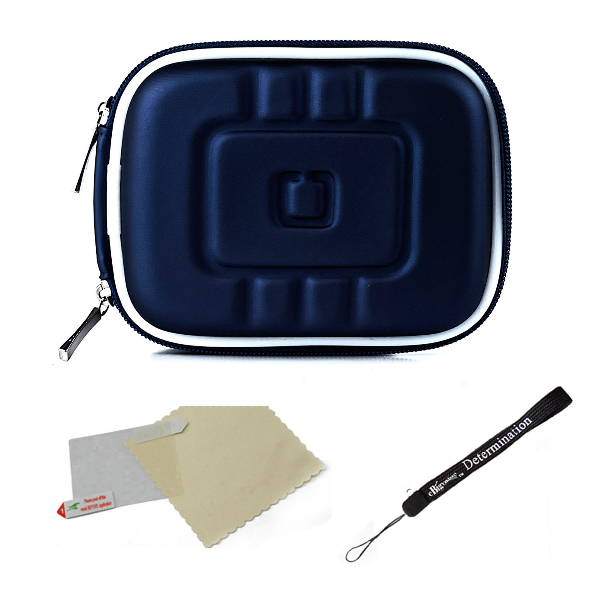 Blue EVA Mini Hardshell Lightweight Compact Case for Panasonic Lumix F FH LX SZ TS XS ZS Cameras with Screen Protector & Mini Tripod - Perfect for Travel, Hiking, and Everyday Camera Protection