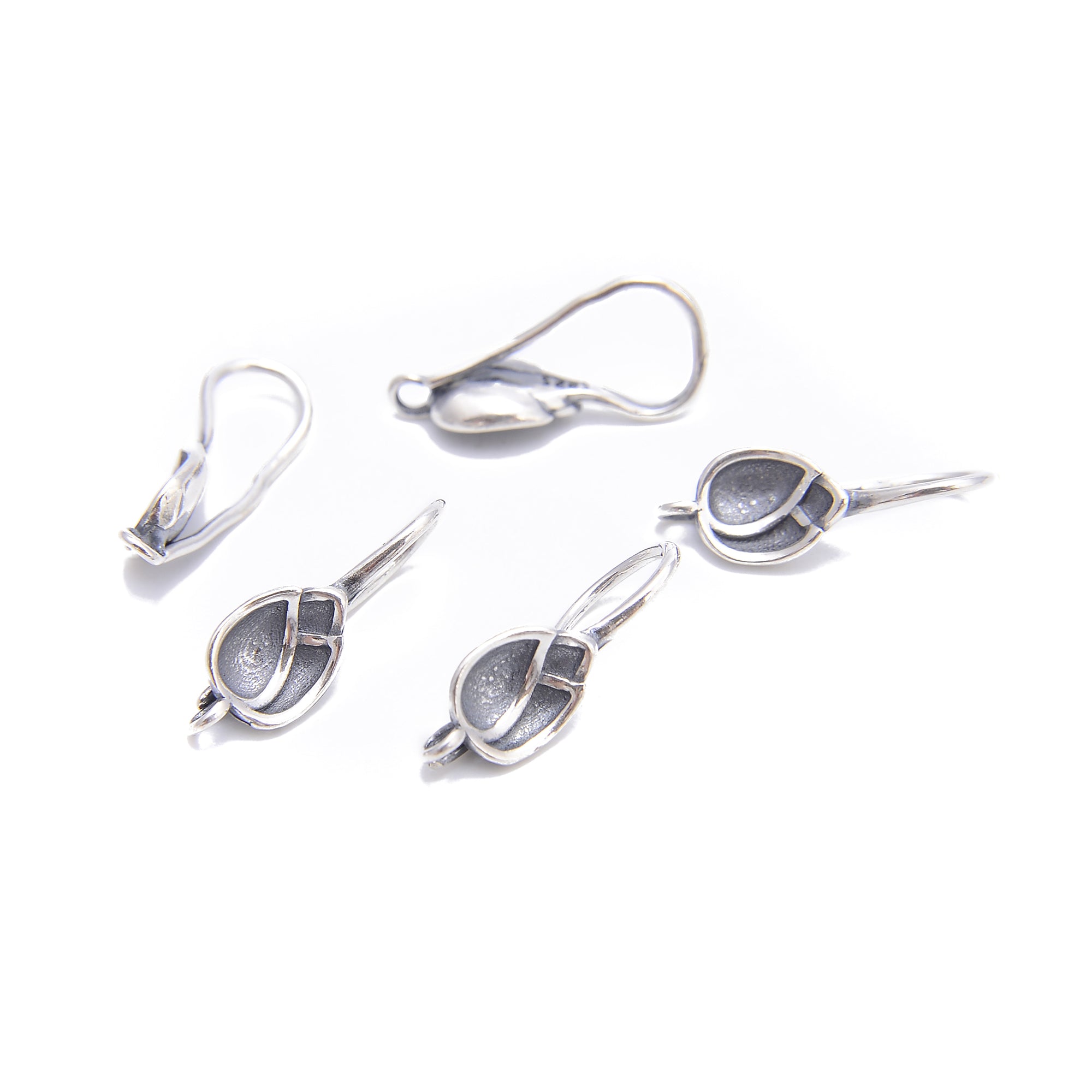 925 Sterling Silver Anti-Tarnish Lotus Hook Earrings - 6x18mm (6 Pcs/Bag) - Perfect for Daily Wear, Gift Giving & Special Occasions