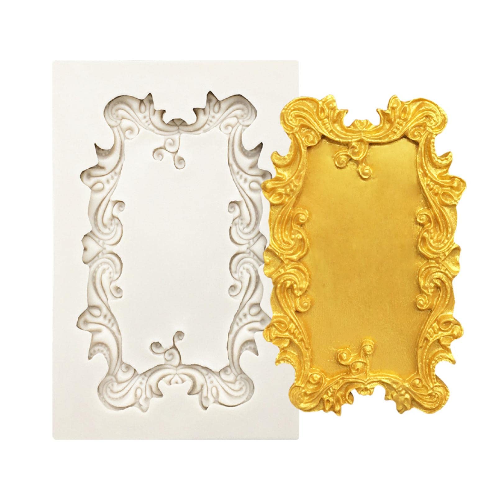 Premium Fondant Molds & Chocolate Molds Set - Photo Frame Mirror Cupcake Baking Moulds for Cake Decorating | Perfect for Wedding Cakes, Birthday Parties & DIY Dessert Making