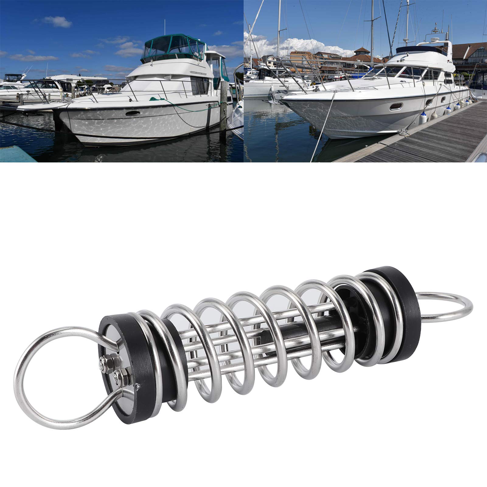 Premium Stainless Steel Boat Mooring Spring 6x300mm - Heavy Duty Marine Hardware for Inflatable Boats, Kayaks, Yachts & Sailboats | Durable Dock Line Shock Absorber for Smooth Mooring & Anchoring