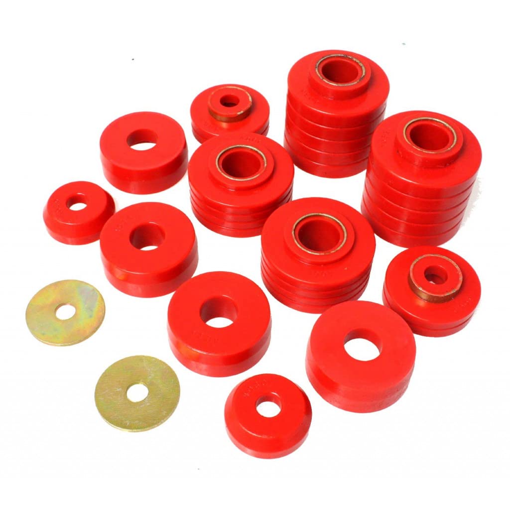 Energy Suspension Body Mount Set for 1997 Ford F-250 HD - Red (4.4107R) | Heavy Duty Truck Suspension Upgrade for Smoother Ride & Improved Handling