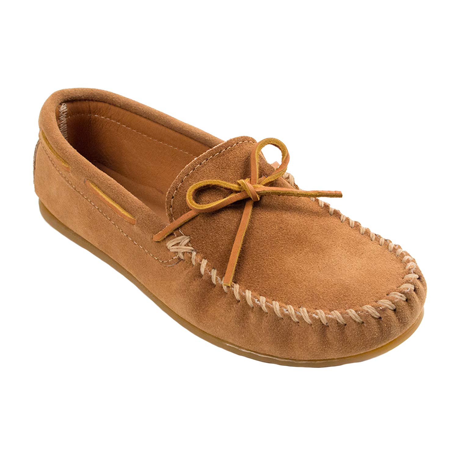 Minnetonka Men's Classic Moccasin Slippers - Genuine Leather Soft Sole Comfort Shoes for Indoor & Outdoor Wear - Perfect for Home, Office, and Casual Outings