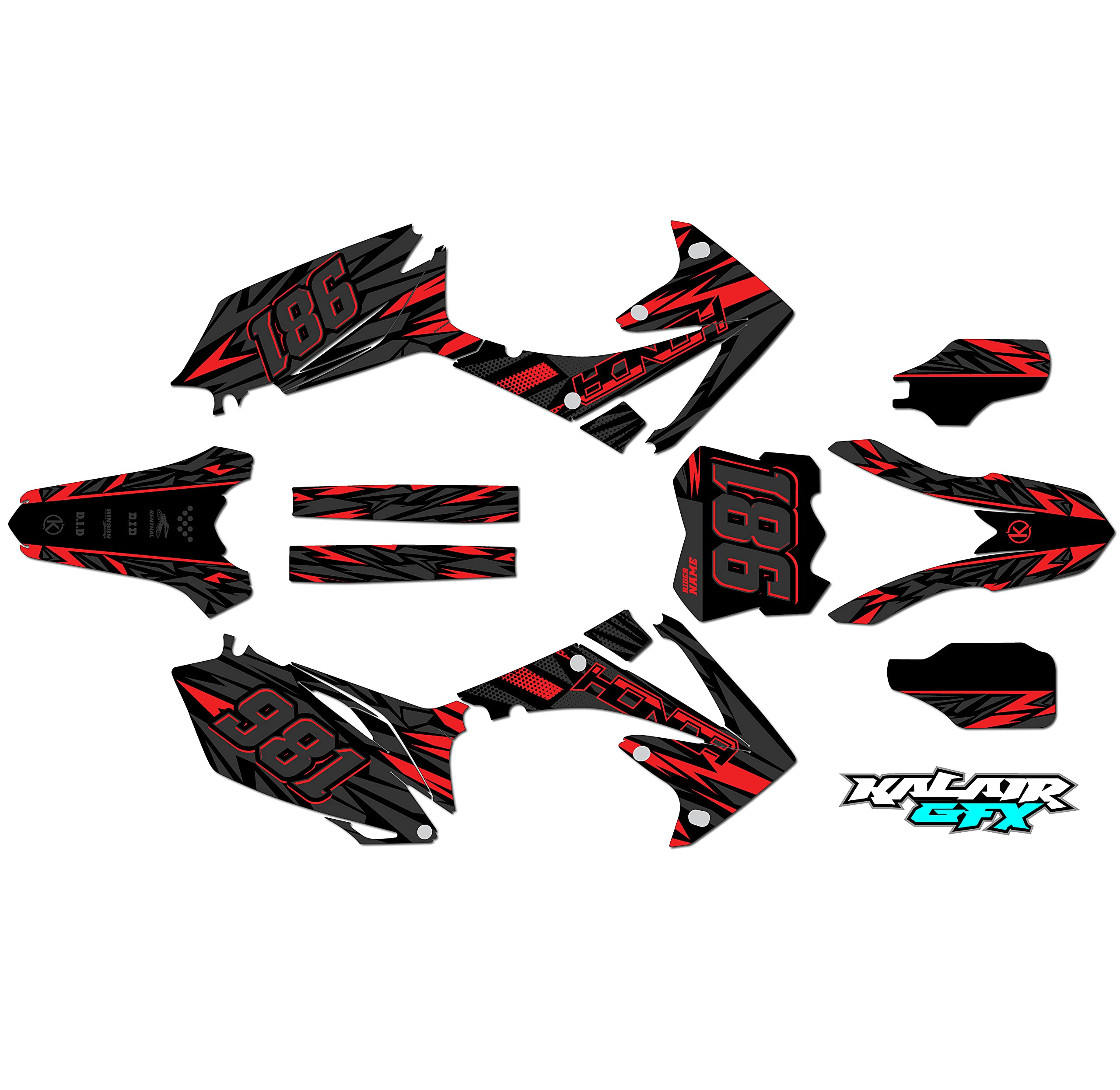 Honda CRF250R (2010-2013) Twitch Series Red 16 Mil Dirt Bike Graphics Kit - High-Quality Motorcycle Stickers & Racing Decals for Motocross & Pit Bike - Perfect for Off-Road Racing, Trail Riding & Custom Bike Upgrades